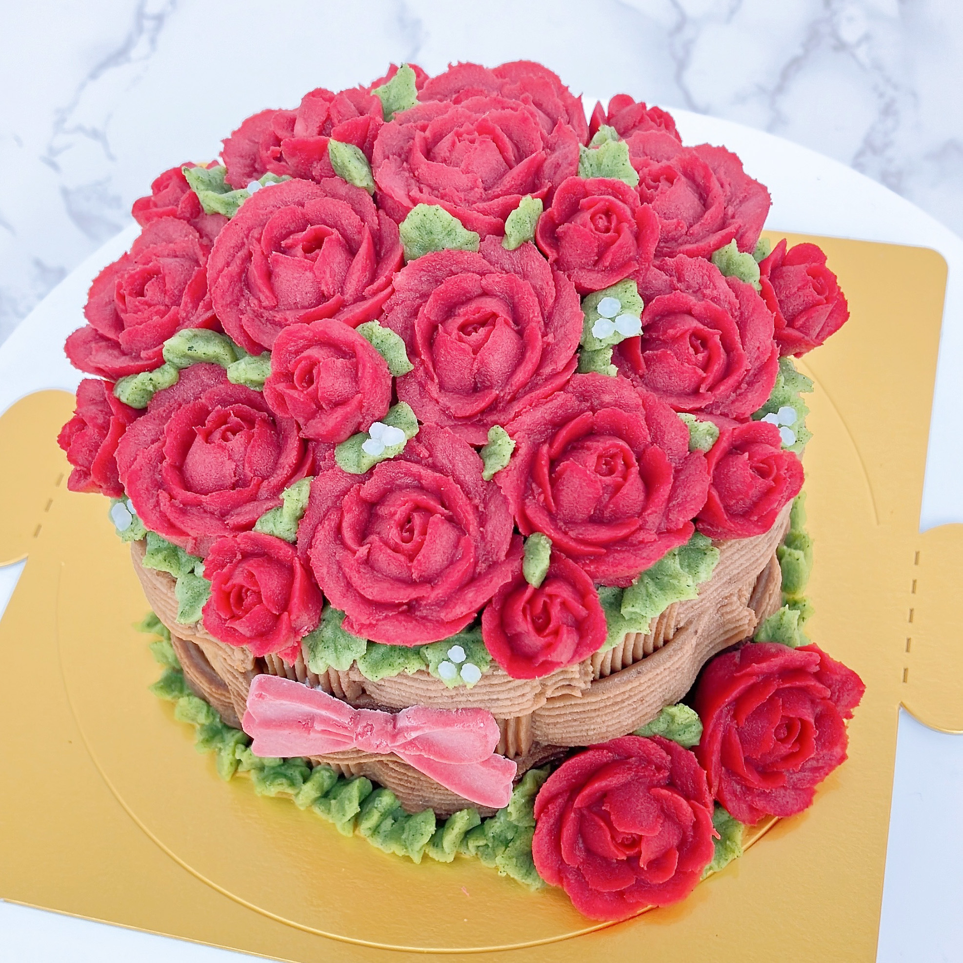 真紅の薔薇のケーキ　ラージサイズ